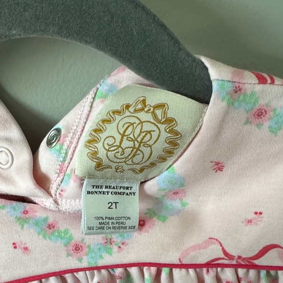TBBC 2T Pink Long Sleeve Baby Top with Bow & Wreath Print - Picture 2 of 5